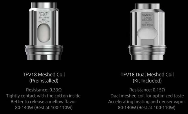 smok tfv18 replacement coil specs