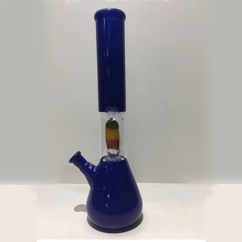 blue water pipe with rasta perc 12in - nsl105