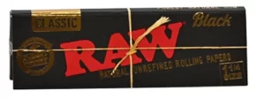 raw black 1 1/4 classic 50/pk rolling papers