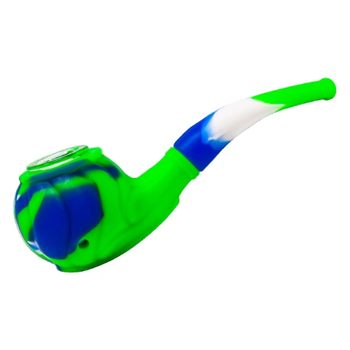 bent stem silicone hand pipe