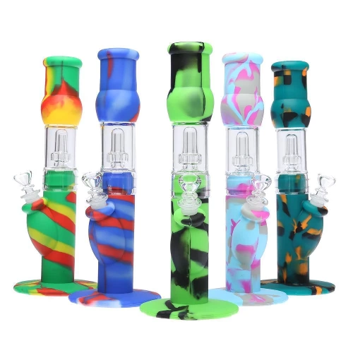 silicone water pipe with flat bottom