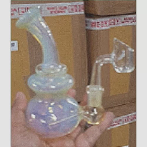 Yellow Tinted Glass Water Pipe