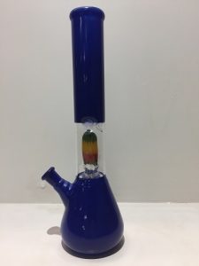 blue water pipe with rasta perc 12in - nsl105