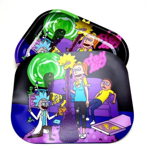 rick and morty cigarette rolling tray