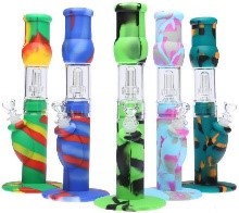 silicone water pipe with flat bottom