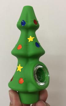 christmas tree silicone hand pipe
