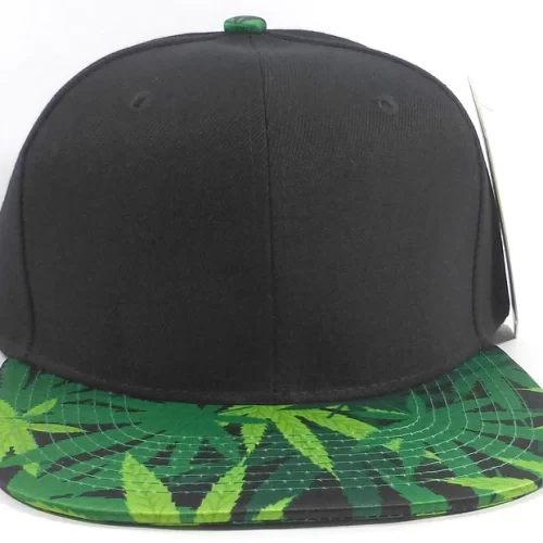 Snapback Marijuana Leaf Hat black
