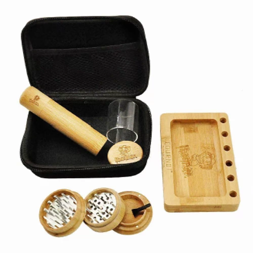 honey puff 4 piece bamboo travel kit with case yuk28