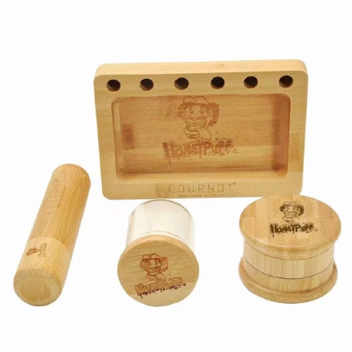 Honey Puff 4 Piece Bamboo Travel Kit with Case YUK28