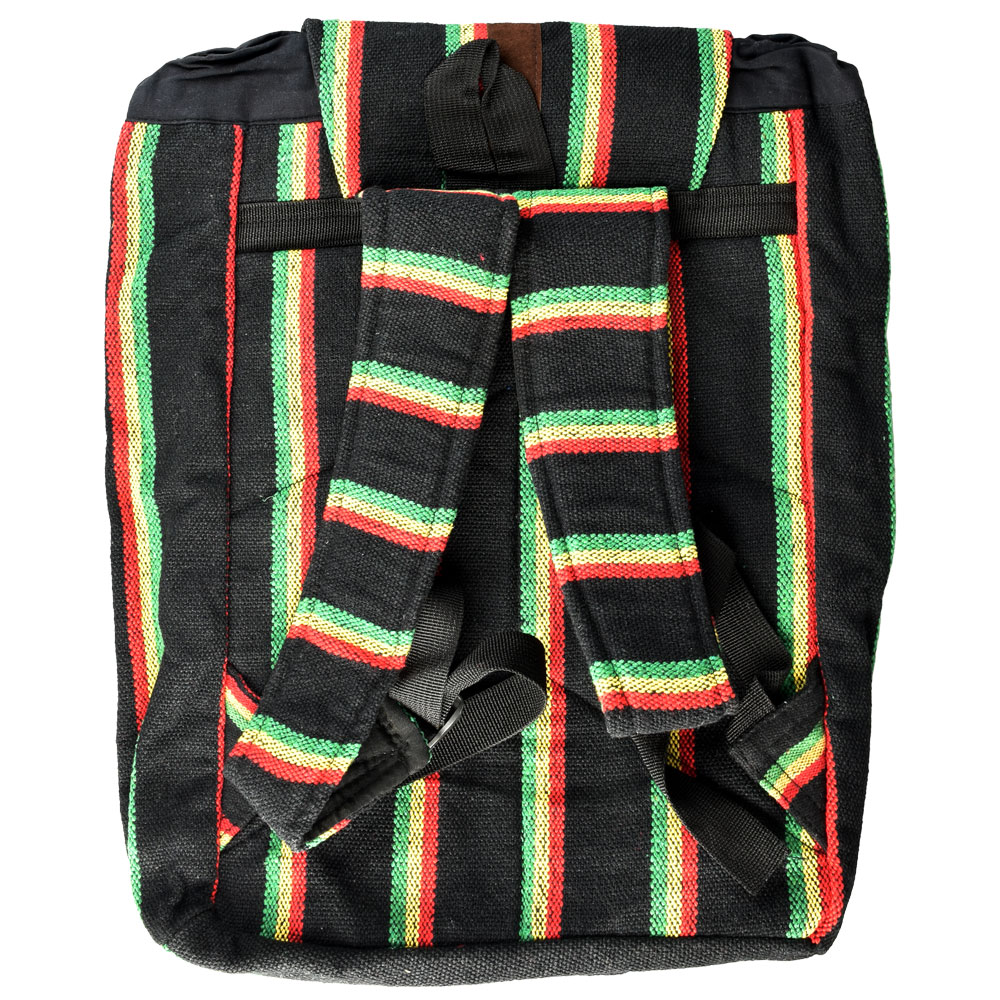 himalayan hemp black rasta striped backpack