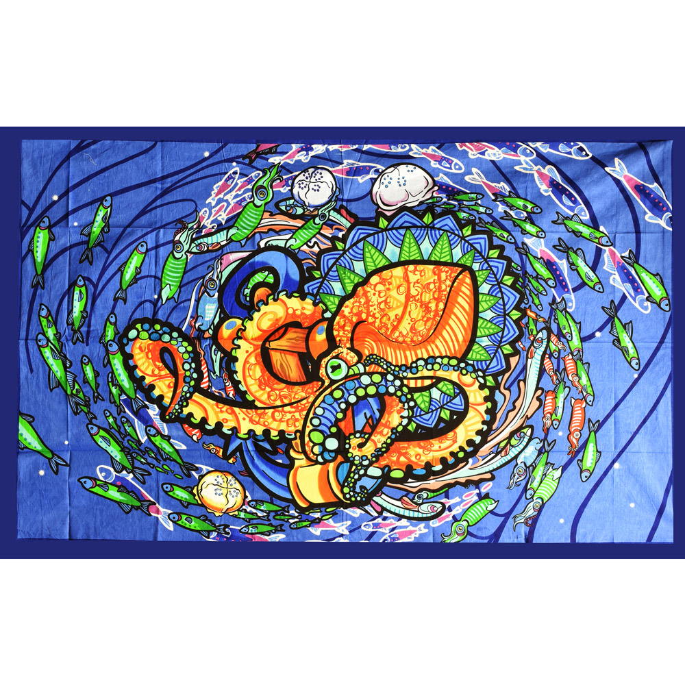 psychedelic octopus tapestry