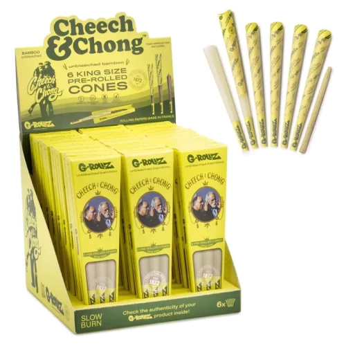 g-rollz cheech & chong unbleached bamboo king size cones featured img