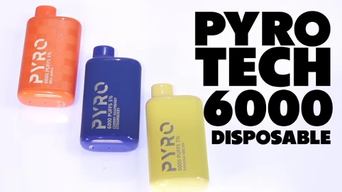 pyro 6000 puff disposable bottom banner logo