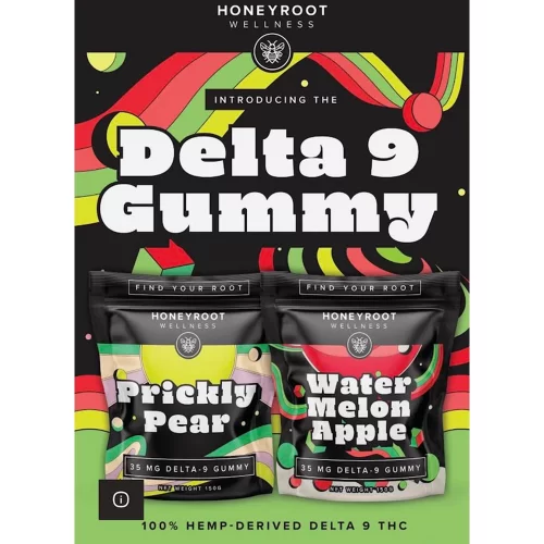 Honeyroot Delta-9 Gummies Prickly Pear