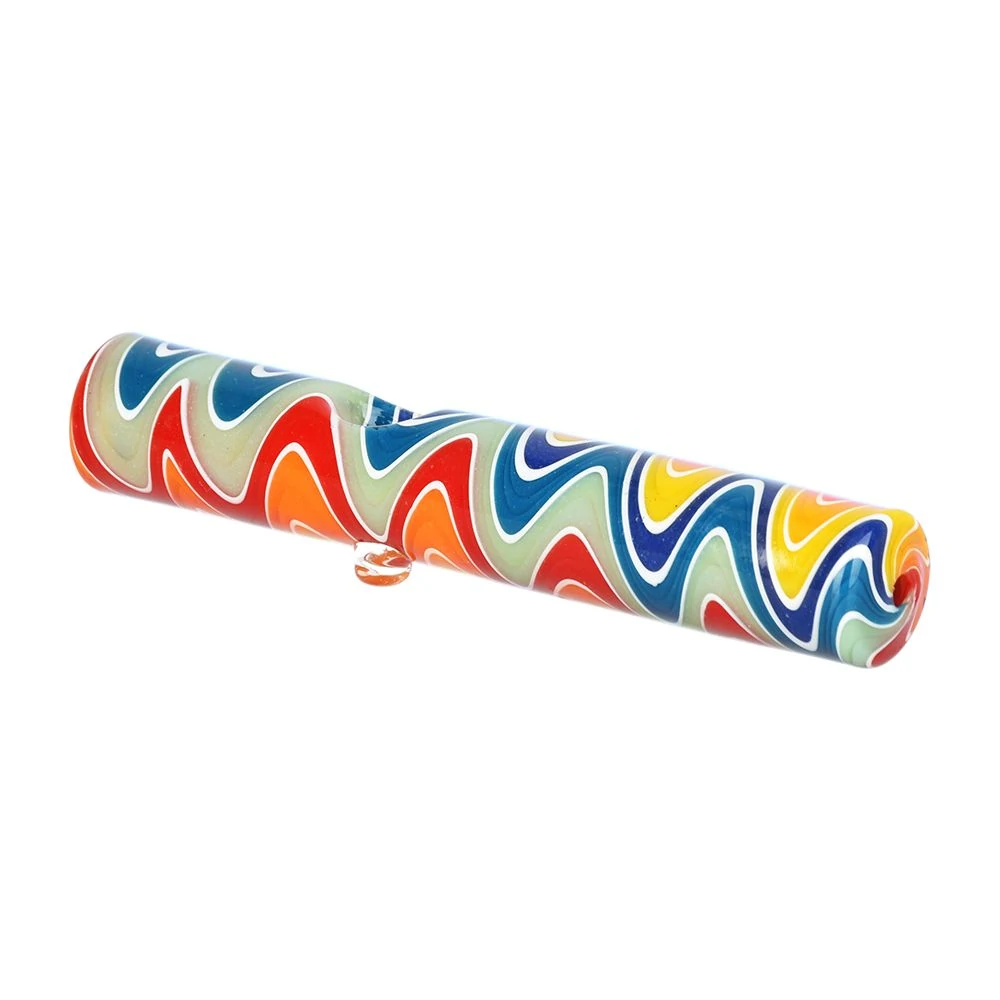 Rainbow Spirals Glass Chillum